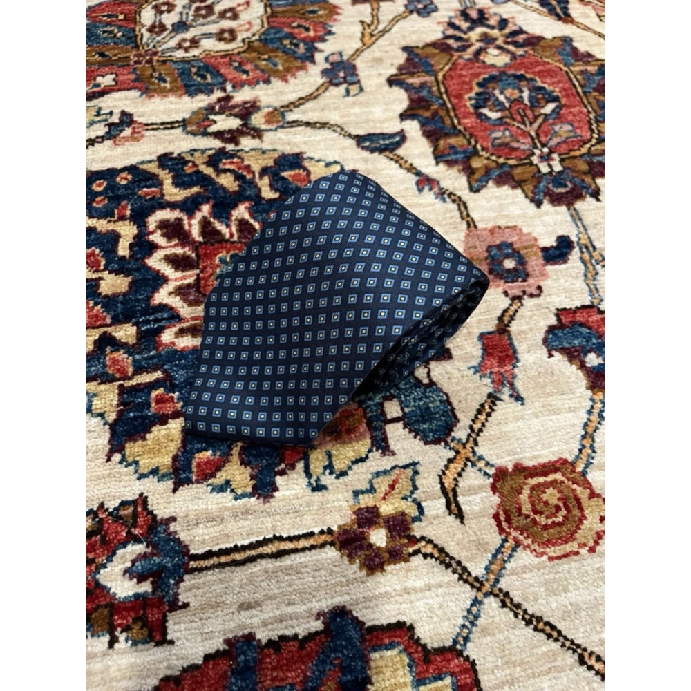 Men’s Vintage Givenchy Pure Silk Geometric Blue Preppy Necktie